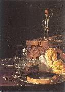 Melendez, Luis Eugenio Still-Life with a Box of Sweets and Bread Twists France oil painting reproduction